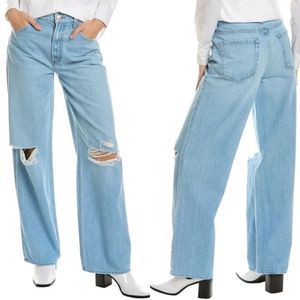 NWT Mother Snacks Fun Dip Puddle Lots of Nibbles Wash Wide Leg Cotton Jeans sz26